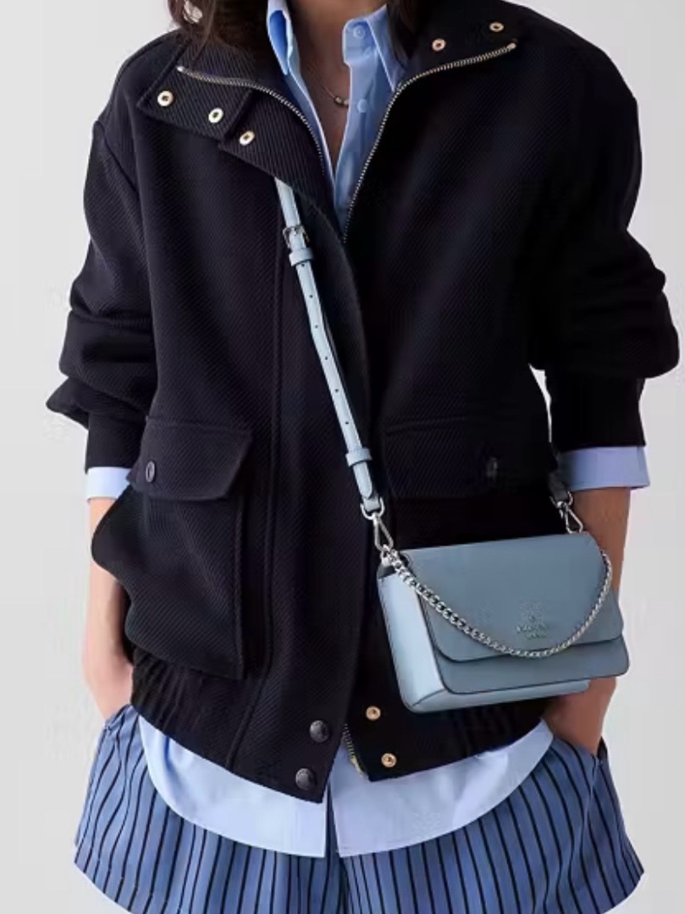 kate spade Madison Willow Mini Sky Blue Leather Crossbody Bag with Chain Strap